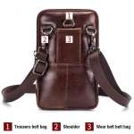 Genuine Leather Men's Waist Packs Phone Pouch Bags Waist Bag Male Small Chest Shoulder Belt Bag