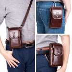 Genuine Leather Men's Waist Packs Phone Pouch Bags Waist Bag Male Small Chest Shoulder Belt Bag