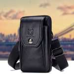 Genuine Leather Men's Waist Packs Phone Pouch Bags Waist Bag Male Small Chest Shoulder Belt Bag