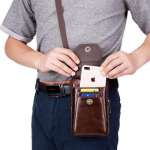 Genuine Leather Men's Waist Packs Phone Pouch Bags Waist Bag Male Small Chest Shoulder Belt Bag