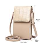 Brand Designer Small Crossbody Phone Bag, Women's Stone Pattern PU Leather Female Shoulder Purse