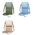 Brand Designer Small Crossbody Phone Bag, Women's Stone Pattern PU Leather Female Shoulder Purse