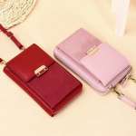 Small Leather Phone Wallet Purse, Cell Crossbody Bag,  Lightweight Crossbody Handbag for Women