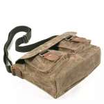 Multi-function Retro Unisex Bag Waxed Canvas Waterproof Shoulder Bag Canvas Women Messenger Bag 