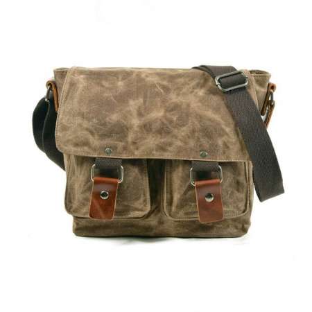 Multi-function Retro Unisex Bag Waxed Canvas Waterproof Shoulder Bag Canvas Women Messenger Bag 