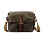 Vintage Oil Wax Canvas Leather Shoulder Bag Shockproof Waterproof Canvas Crossbody Bag