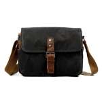 Vintage Oil Wax Canvas Leather Shoulder Bag Shockproof Waterproof Canvas Crossbody Bag