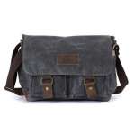 Mens Vintage Oil Wax Canvas Shoulder Bag Shockproof Camera Bag Waterproof Canvas Crossbody Bag