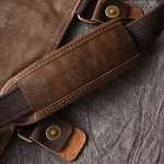 Mens Vintage Oil Wax Canvas Shoulder Bag Shockproof Camera Bag Waterproof Canvas Crossbody Bag