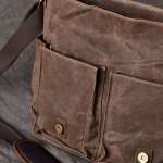 Mens Vintage Oil Wax Canvas Shoulder Bag Shockproof Camera Bag Waterproof Canvas Crossbody Bag