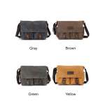 Mens Vintage Oil Wax Canvas Shoulder Bag Shockproof Camera Bag Waterproof Canvas Crossbody Bag