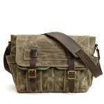 Waterproof Waxed Canvas Shulder Bag Men Business Vintage Shoulder Bag Briefcase Bag