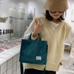 Luxury Designer Corduroy Ladies Handbag, New Trend Single Shoulder Bag, Solid Color Tote Bag