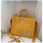 Luxury Designer Corduroy Ladies Handbag, New Trend Single Shoulder Bag, Solid Color Tote Bag