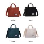 Luxury Designer Corduroy Ladies Handbag, New Trend Single Shoulder Bag, Solid Color Tote Bag