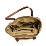 Fashion Retro Waxed Canvas Handbag, Casual Carry Bag, Waterproof Large Capacity Leather Tote Bag