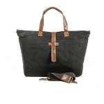 Waxed Canvas Women's Tote Bag, Simple Solid Handbag, Color Retro Shoulder Bag Fold Tote Bag