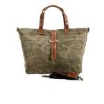 Waxed Canvas Women's Tote Bag, Simple Solid Handbag, Color Retro Shoulder Bag Fold Tote Bag