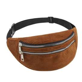 Women Corduroy Waist Bag Ladies New Designer Canvas Fanny Pack Fashion Bag