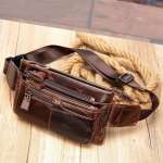 Leather Belt Bag, Men Genuine Leather Waist Bag, Men Belt Bag, Men's Waist Pack