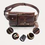 Genuine Leather Waist Bag, Waterproof Hip Belt Bag, Crossbody Sling